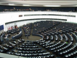 Plenarsaal des Europäischen Parlamentes in Strasburg